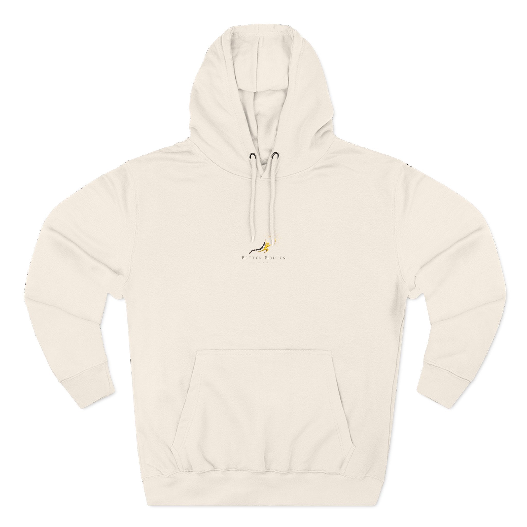 Minimal Gold Banana Hoodie — Neutral Fleece Pullover