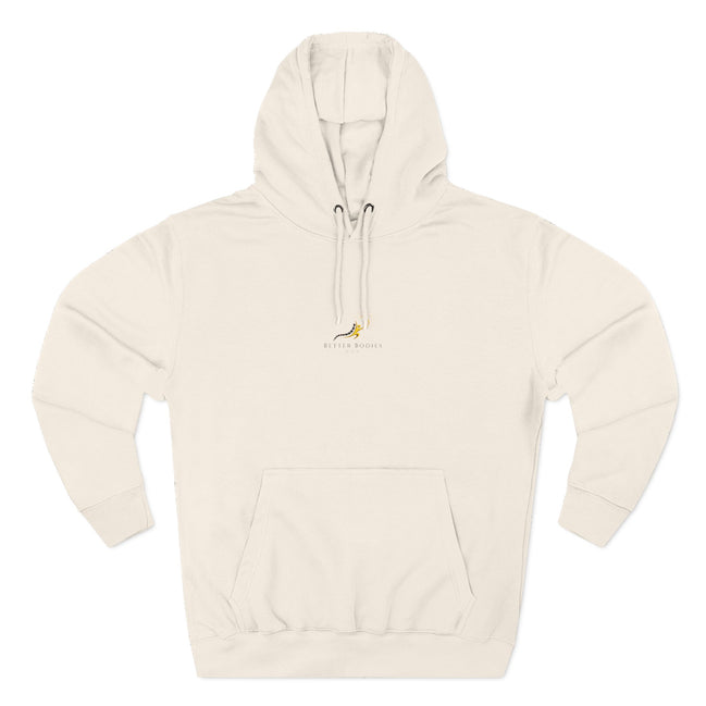 Minimal Gold Banana Hoodie — Neutral Fleece Pullover