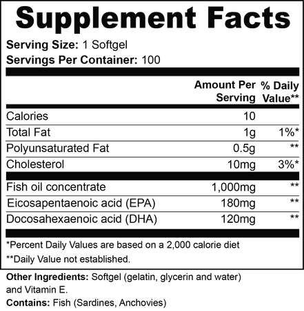 Omega-3 EPA 180mg + DHA 120mg