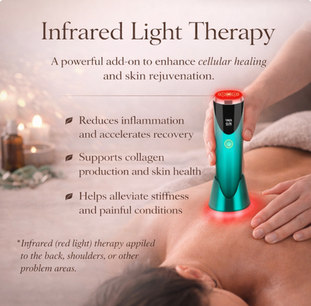 RED LIGHT     /       Enhances recovery, reduces inflammation, and boosts collagen.