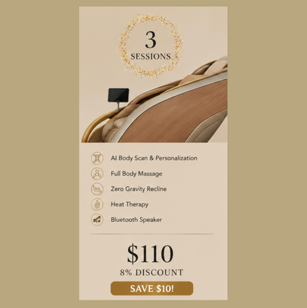 AI MASSAGE 3 SESSIONS (8% DISCOUNT)
