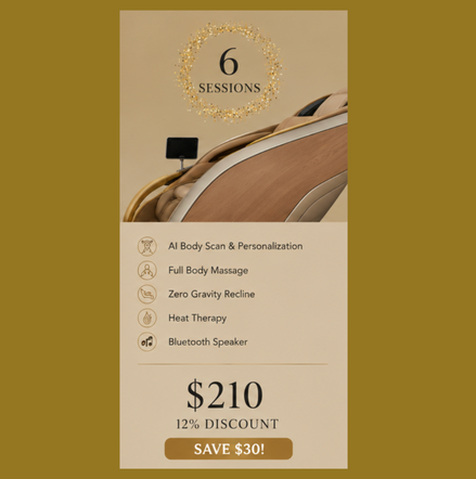 AI MASSAGE 6 SESSIONS (12% DISCOUNT)